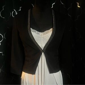 Maurices Black Blazer with White Trim